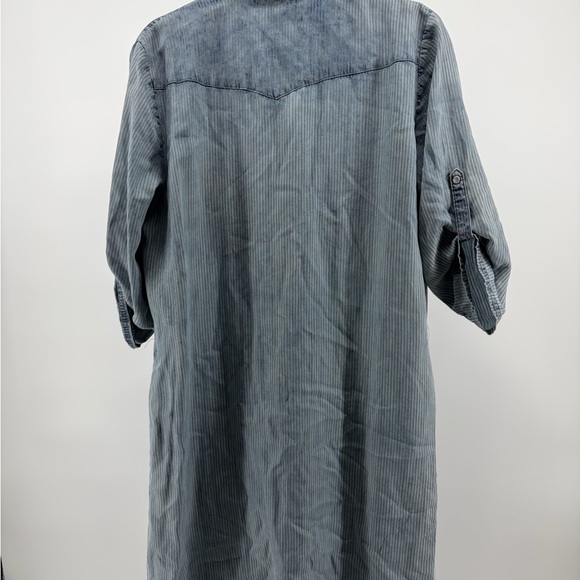 KUT from the Kloth Denim Stripe Chambray Shirt Dress Women's Size M - Picture 3 of 6